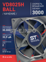 Вентилятор  VD8025H Ball (качения) 12V - st-e.info - Домодедово