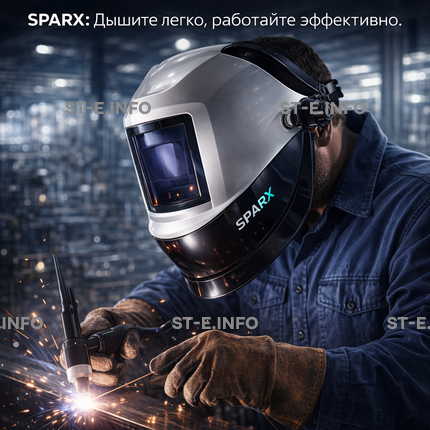Маска сварщика Sparx с устройством подачи воздуха - st-e.info - Домодедово