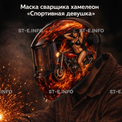 Маска сварщика хамелеон «Спортивная девушка» (YXE-718G PRO) - st-e.info - Домодедово